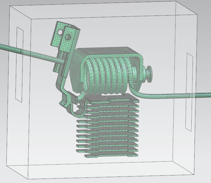 Picture: 3D FEM meshes that are used to model the Circuit Breaker Geometry